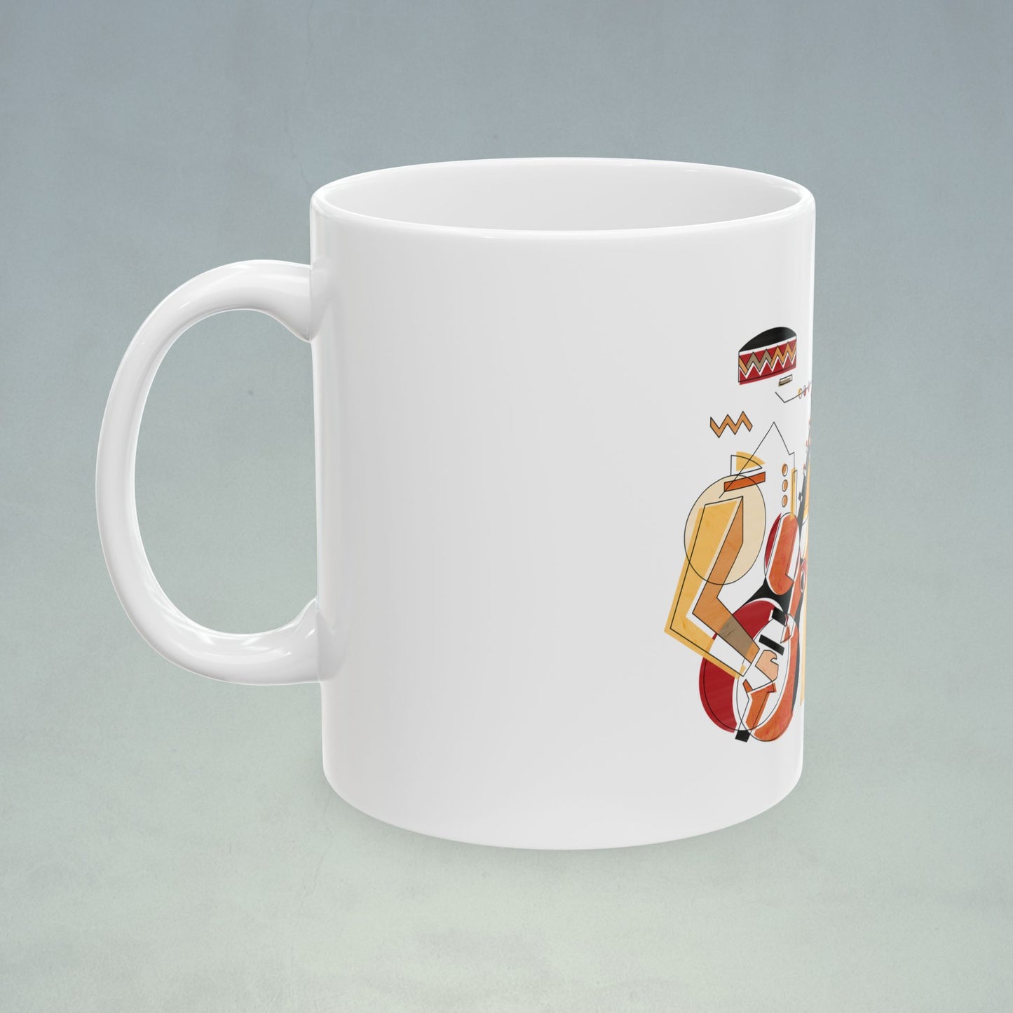 Bebop Guitar Ceramic white Mug, (11oz, 15oz)